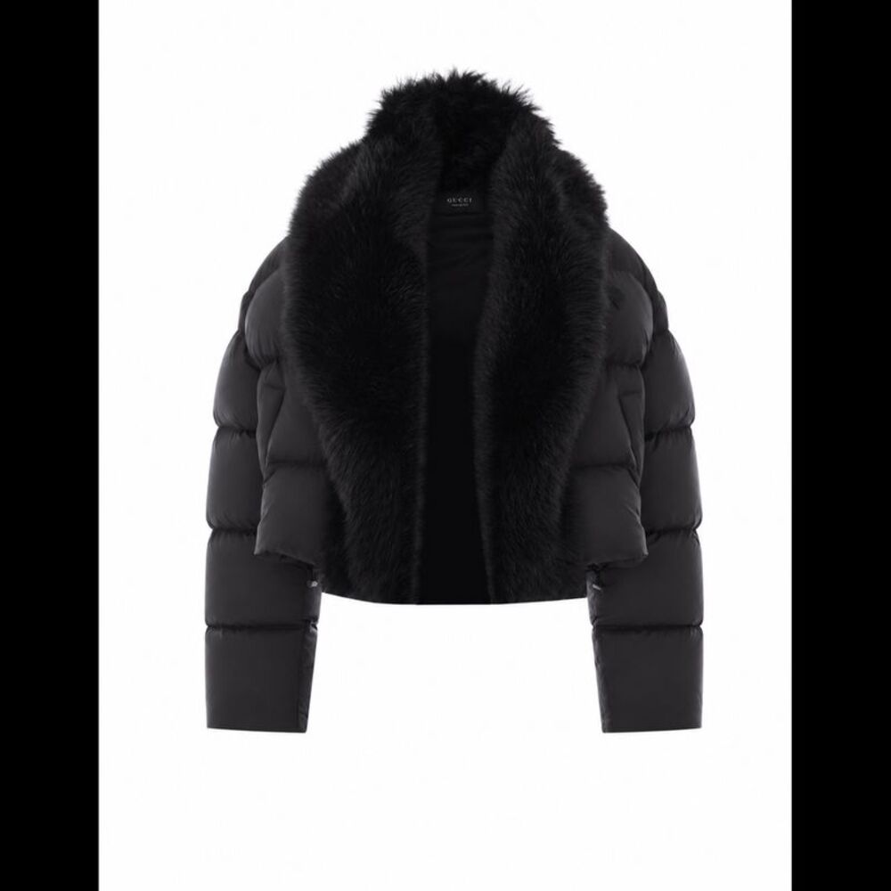 Gucci Women Padded Polyester With Shearling Jacket